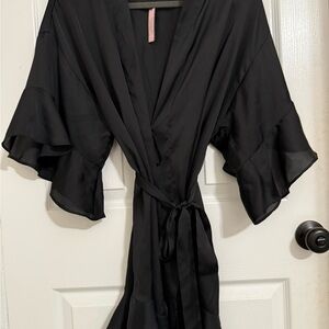 Victoria's Secret Black Satin Robe